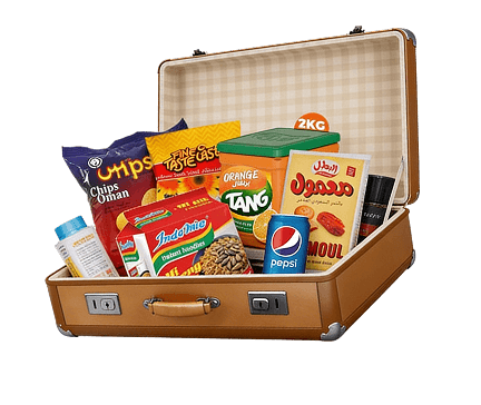 BudgetBox snacks luggage bundle left